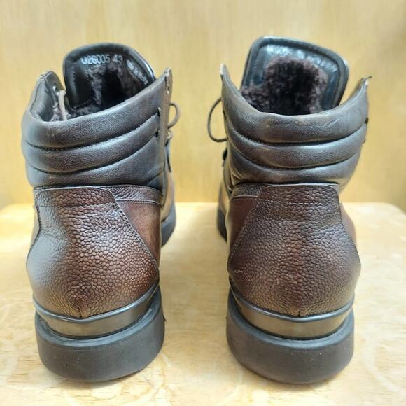 Franceschetti Italy Barneys New York Men's US 10 Brown Leather Ankle Boots - Picture 3 of 13